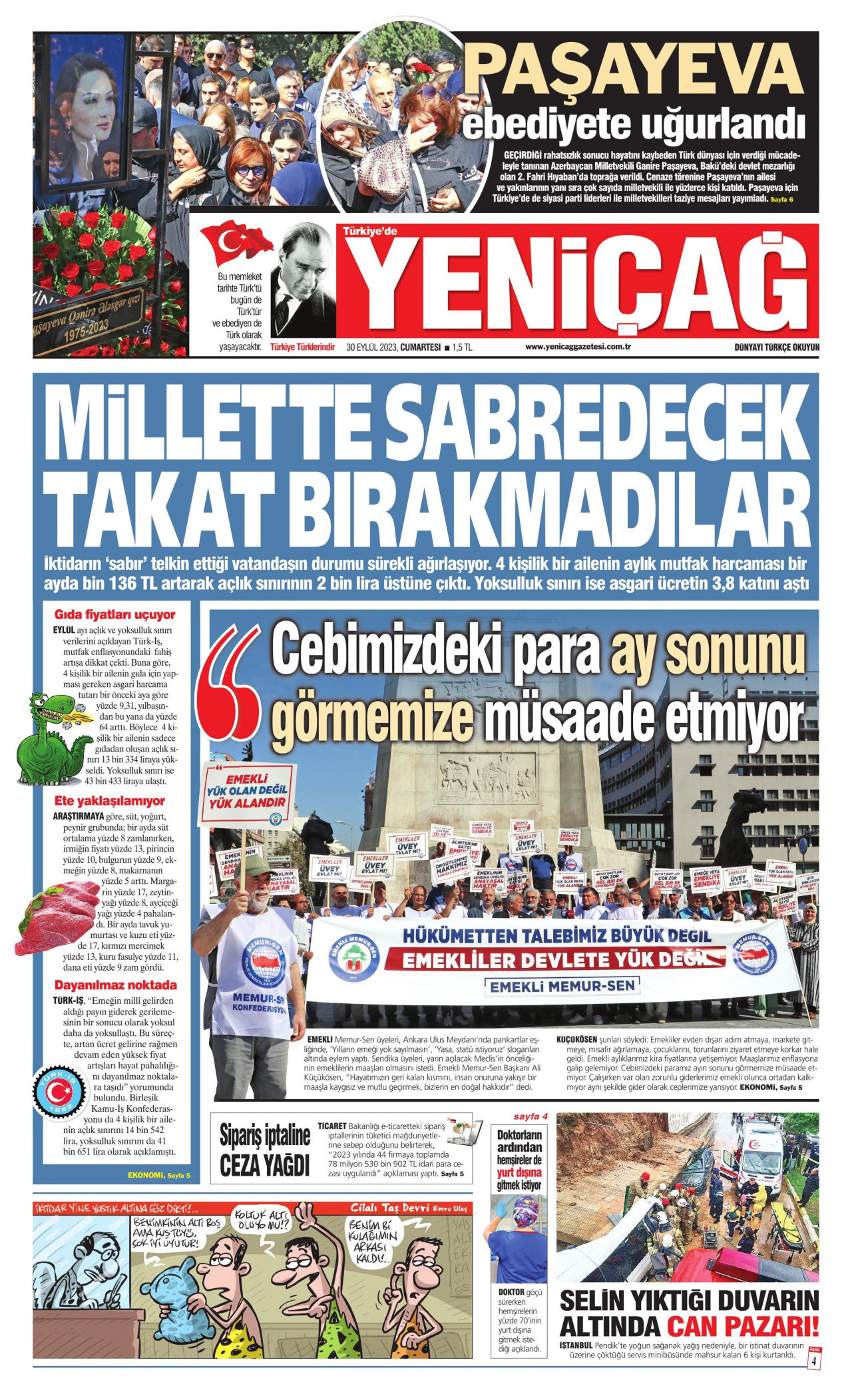 Yeniçağ Gazetesi Yeniçağ Manşet Oku Haberler 30 Eylül 2023