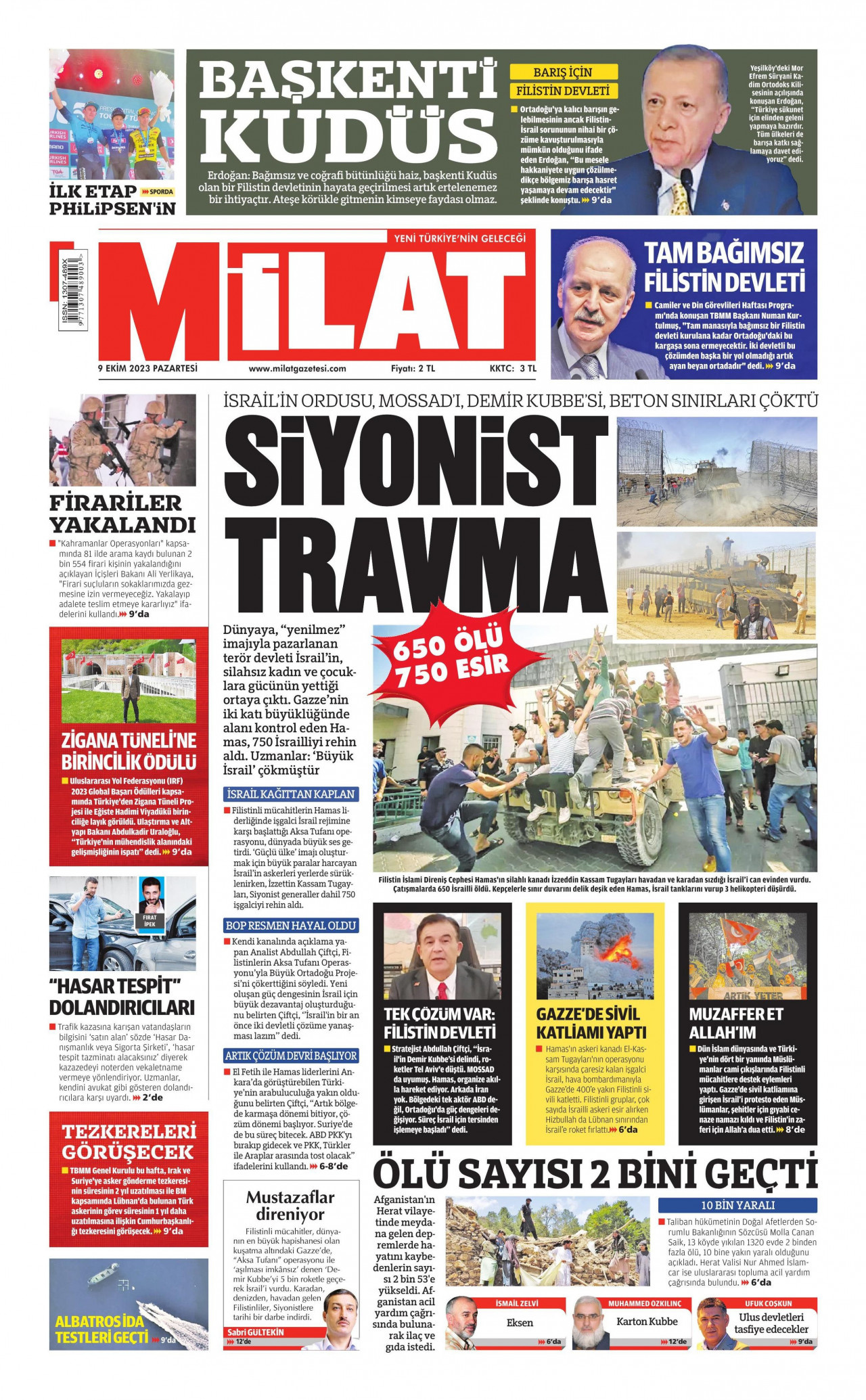 Milat Gazetesi Milat Manşet Oku Haberler 09 Ekim 2023