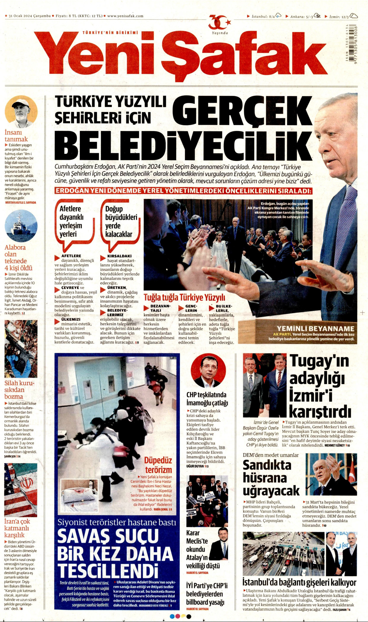 Yeni Afak Gazetesi Yeni Afak Man Et Oku Haberler Ocak