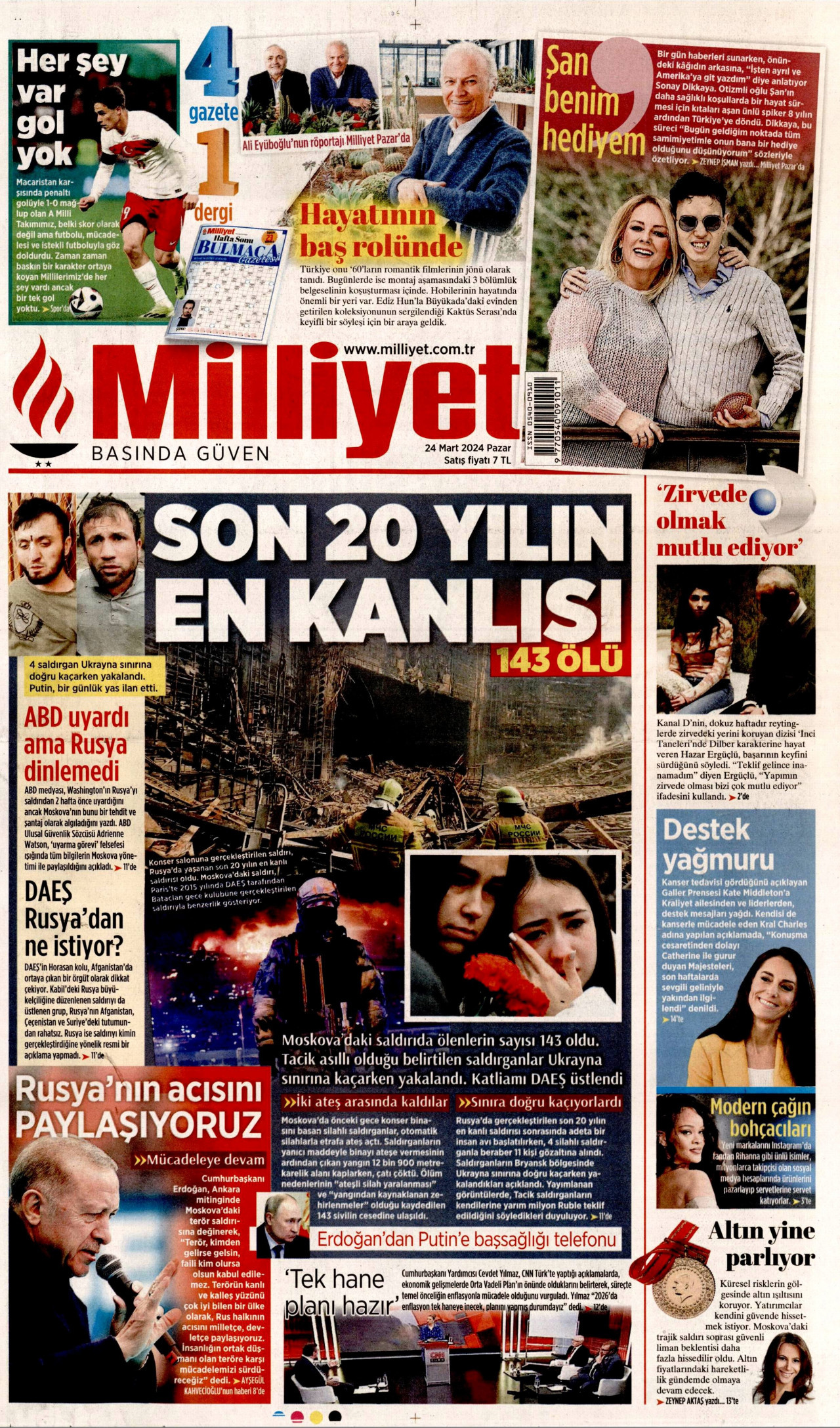 Milliyet Gazetesi Milliyet Manşet Oku Haberler 24 Mart 2024