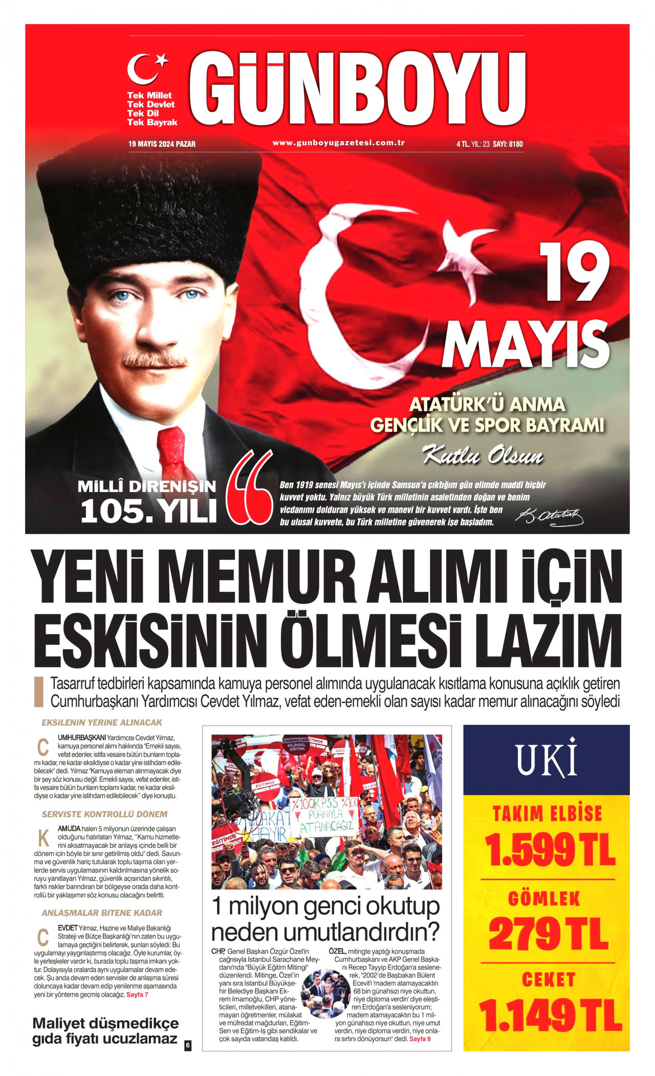 Günboyu Gazetesi Günboyu Manşet Oku Haberler 19 Mayıs 2024