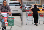 Pazardan sonra sıra markette! Bulgarlar Edirne'de birbiriyle yarıştı bagajlar doldu!