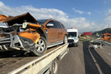 Anadolu Otoyolu'nun Düzce kesiminde zincirleme trafik kazasında 4 kişi yaralandı