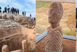 Göbeklitepe 'Ölüm Yüzü' bulundu! Eşi benzeri olmayan heykelin ağzı dikili