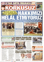 Korkusuz · 14 Eylül 2026 ilk sayfası