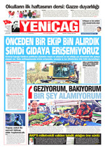 Yeniçağ · 14 Eylül 2026 ilk sayfası