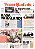 Yeni Şafak · 9 Ekim 2026 ilk sayfası