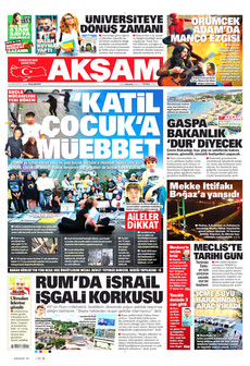 AKŞAM ön sayfa