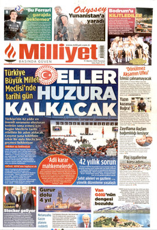 MİLLİYET ön sayfa