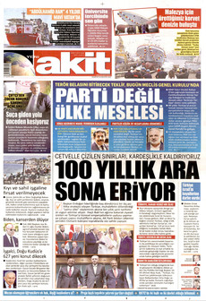 YENİ AKİT ön sayfa