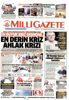 MİLLİ GAZETE ön sayfa