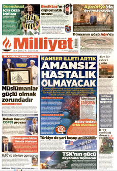 MİLLİYET ön sayfa