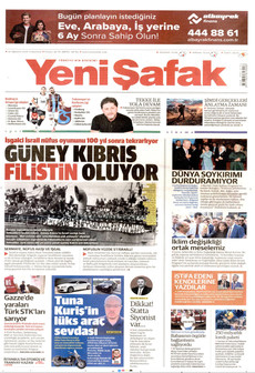 YENİ ŞAFAK ön sayfa