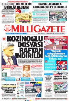 MİLLİ GAZETE ön sayfa