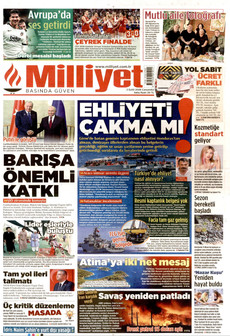 MİLLİYET ön sayfa