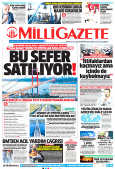 MİLLİ GAZETE ön sayfa