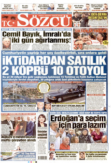 SÖZCÜ ön sayfa