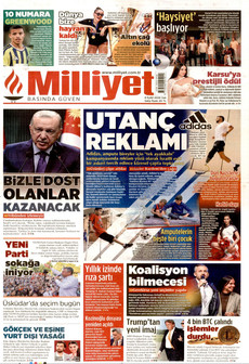 MİLLİYET ön sayfa