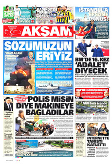 AKŞAM gazetesi ilk sayfası
