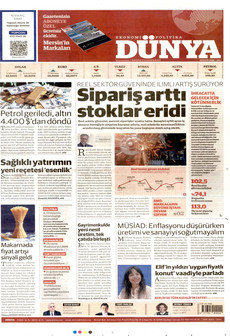 DÜNYA gazetesi ilk sayfası