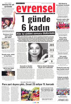 EVRENSEL gazetesi ilk sayfası