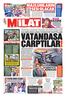 MİLAT gazetesi ilk sayfası