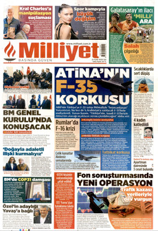 MİLLİYET gazetesi ilk sayfası