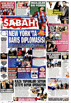 SABAH gazetesi ilk sayfası