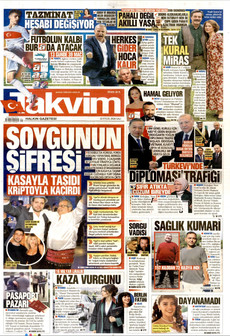 TAKVİM gazetesi ilk sayfası