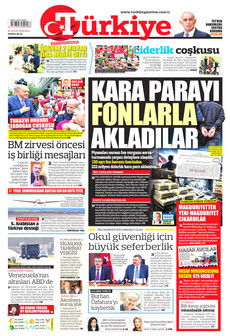 TÜRKİYE GAZETESİ gazetesi ilk sayfası