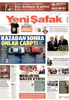 YENİ ŞAFAK gazetesi ilk sayfası
