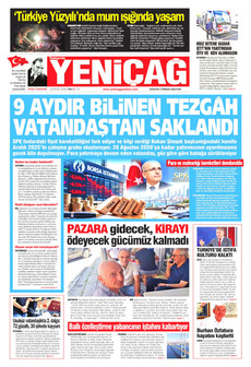 YENİÇAĞ gazetesi ilk sayfası