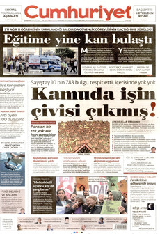 CUMHURİYET gazetesi ilk sayfası