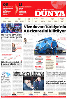 DÜNYA gazetesi ilk sayfası