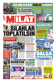 MİLAT gazetesi ilk sayfası