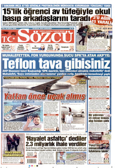 SÖZCÜ gazetesi ilk sayfası