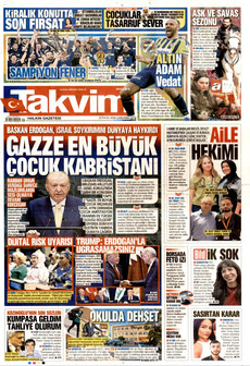 TAKVİM gazetesi ilk sayfası