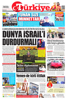 TÜRKİYE GAZETESİ gazetesi ilk sayfası