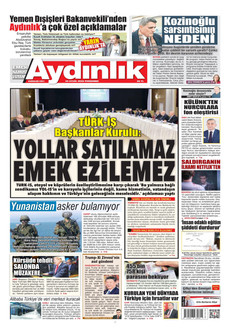AYDINLIK GAZETESİ gazetesi ilk sayfası
