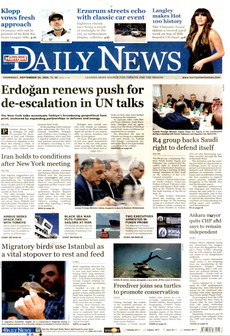 HÜRRİYET DAİLY NEWS gazetesi ilk sayfası