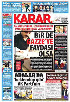 KARAR gazetesi ilk sayfası