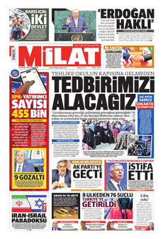 MİLAT gazetesi ilk sayfası