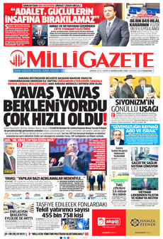MİLLİ GAZETE gazetesi ilk sayfası