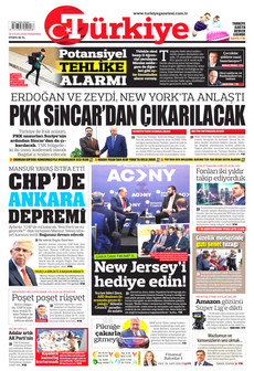 TÜRKİYE GAZETESİ gazetesi ilk sayfası