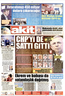 YENİ AKİT gazetesi ilk sayfası