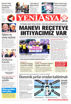 YENİ ASYA gazetesi ilk sayfası