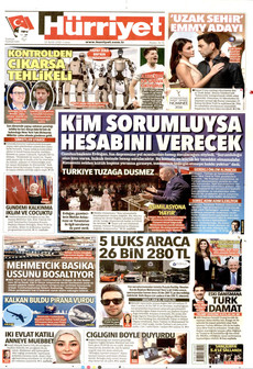HÜRRİYET gazetesi ilk sayfası
