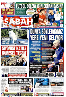 SABAH gazetesi ilk sayfası