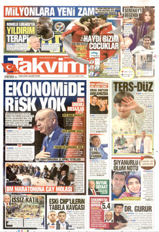 TAKVİM gazetesi ilk sayfası