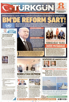 TÜRKGÜN gazetesi ilk sayfası